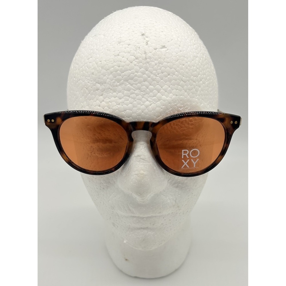 ROXY‎ Tortoise Shell & Gold Frame Oval Rims Sunglasses Orange Lenses